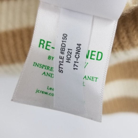 J. Crew Wool and Recycled Cashmere Relaxed Striped Turtleneck Sweater Small - Picture 6 of 10